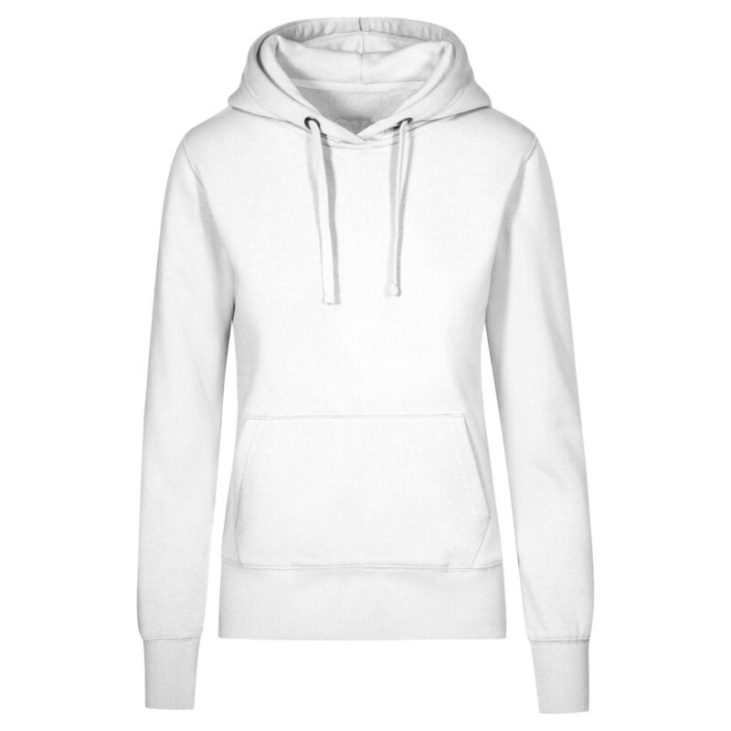 logodrauf.at-Hoodie in Premium Qualitaet Damen weiß mit Logodruck bereits ab 1 Stueck -ebets GmbH
