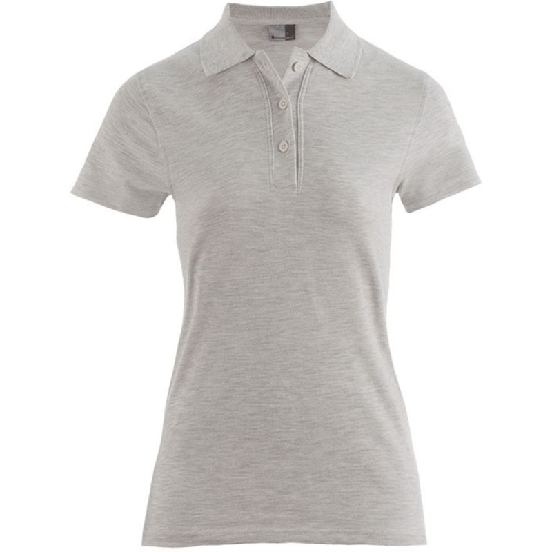 logodrauf.at Poloshirt Premium Damen grau mit Logodruck ab 1 Stueck ebets GmbH