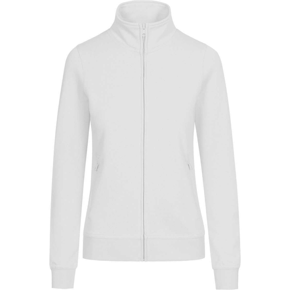 logodrauf.at Sweatjacke Sweater Premium Damen weiss mit Logodruck ab 1 Stueck ebets GmbH